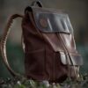 Classic Brown Leather Backpack – Vintage Everyday Travel Bag